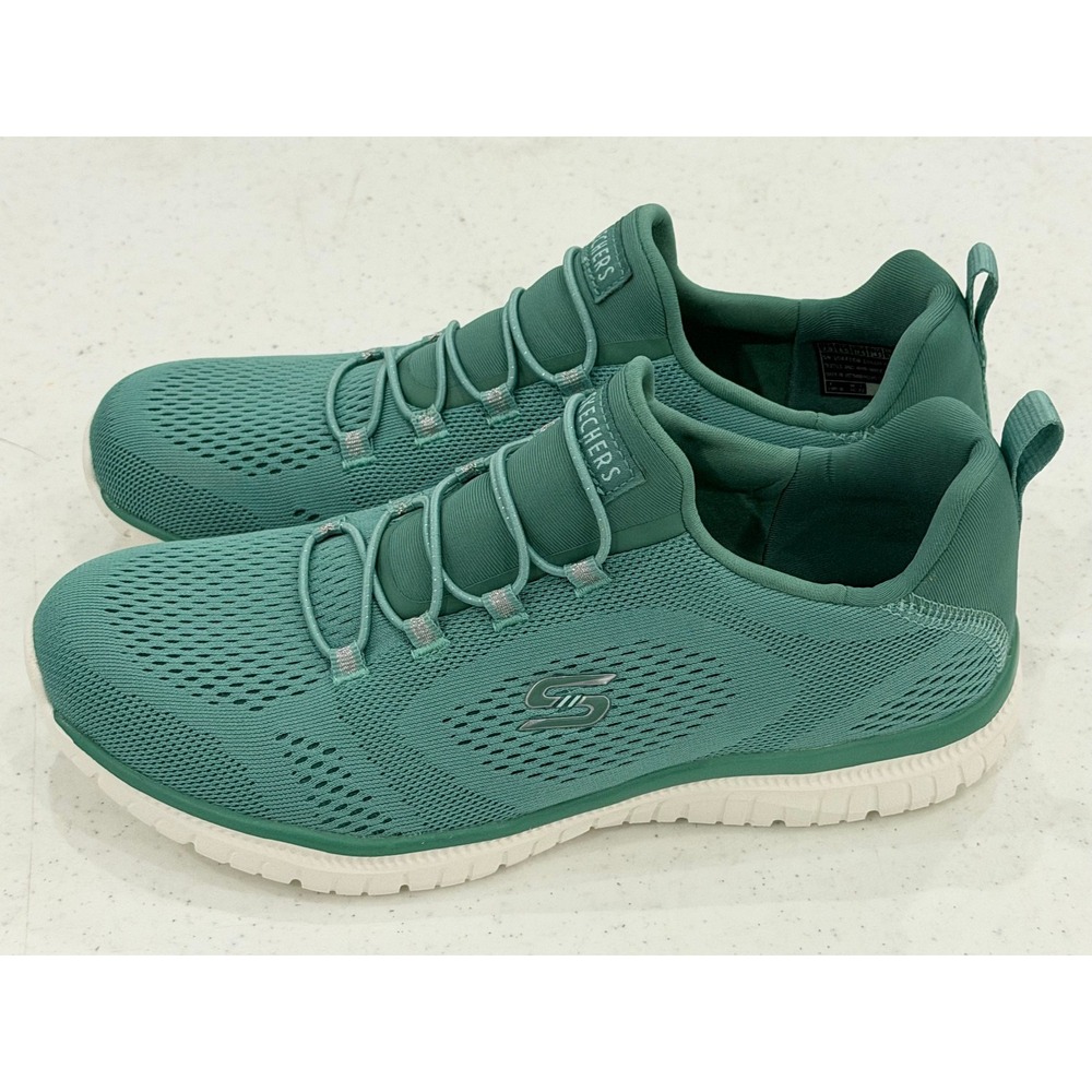 Sketchers Women's Sneakers Size 7.5 Sage Virtue Washable Mesh Slip Ons Bungee